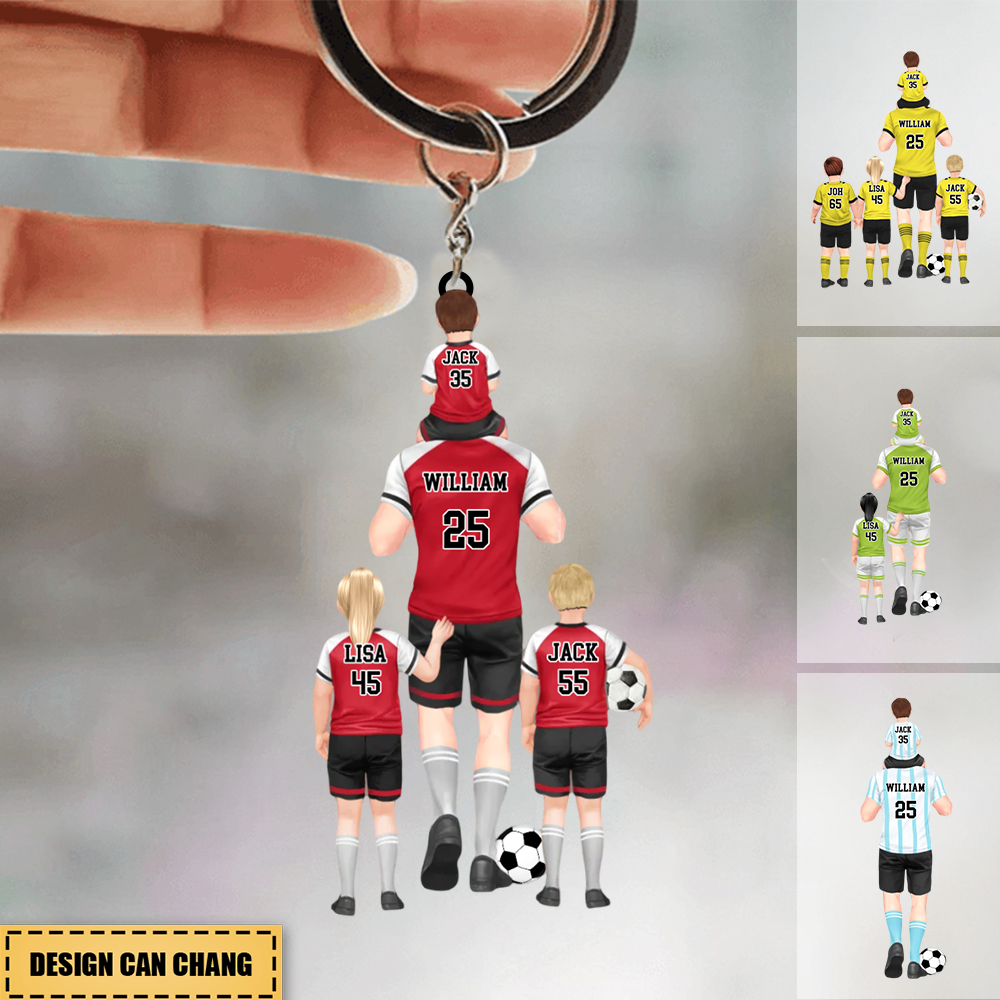 Personalized Soccer Dad/Grandpa & Kids Keychain