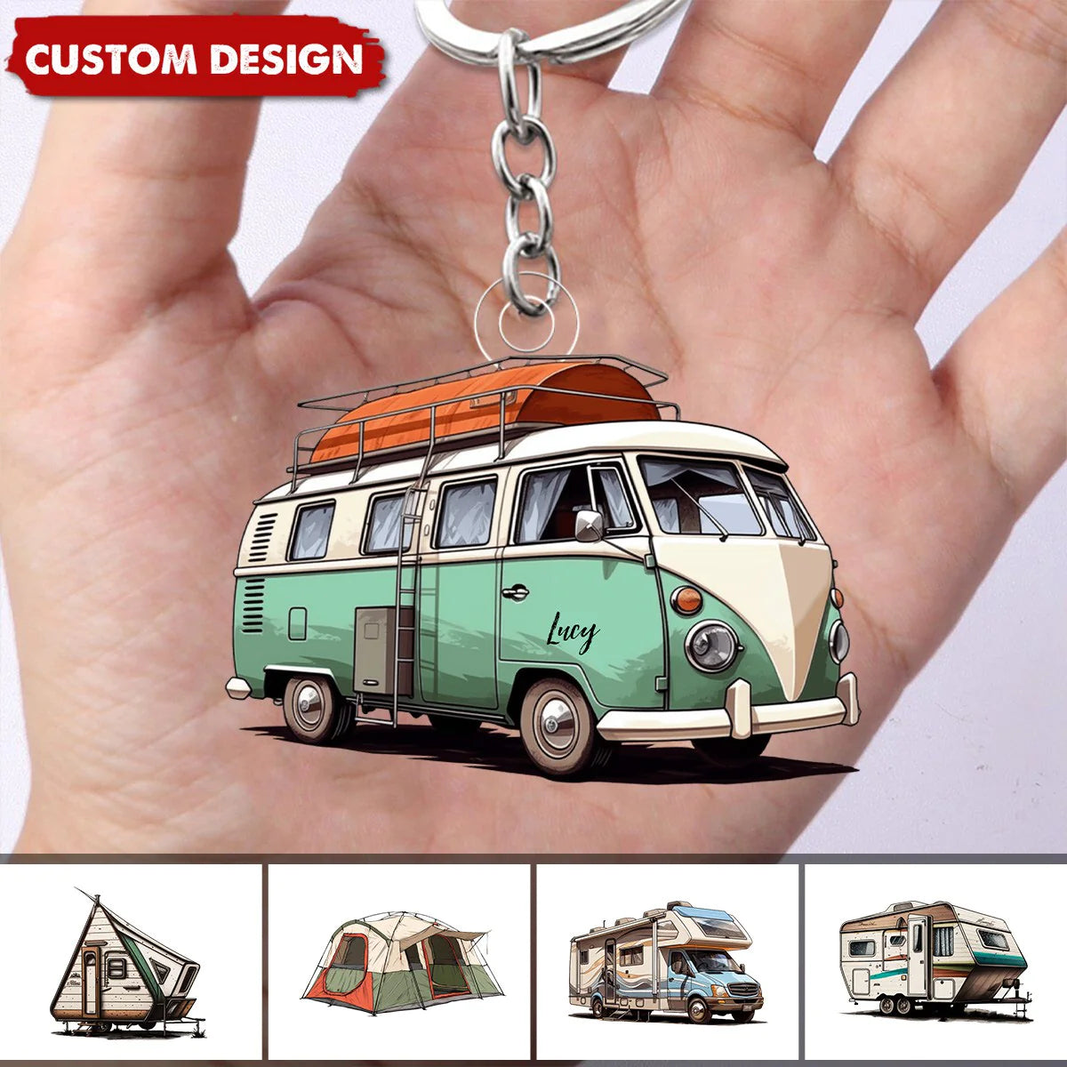 Personalized Acrylic Keychain For Camping Lovers