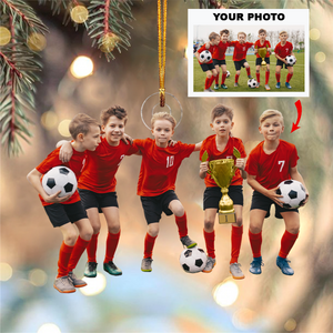 Personalized Soccer Player/Soccer Team Upload Photo Christmas Ornament