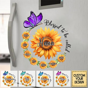 Blessed To Be Called Grandma Sunflower - Gift For Grandma, Mother, Mom - Personalized Decal