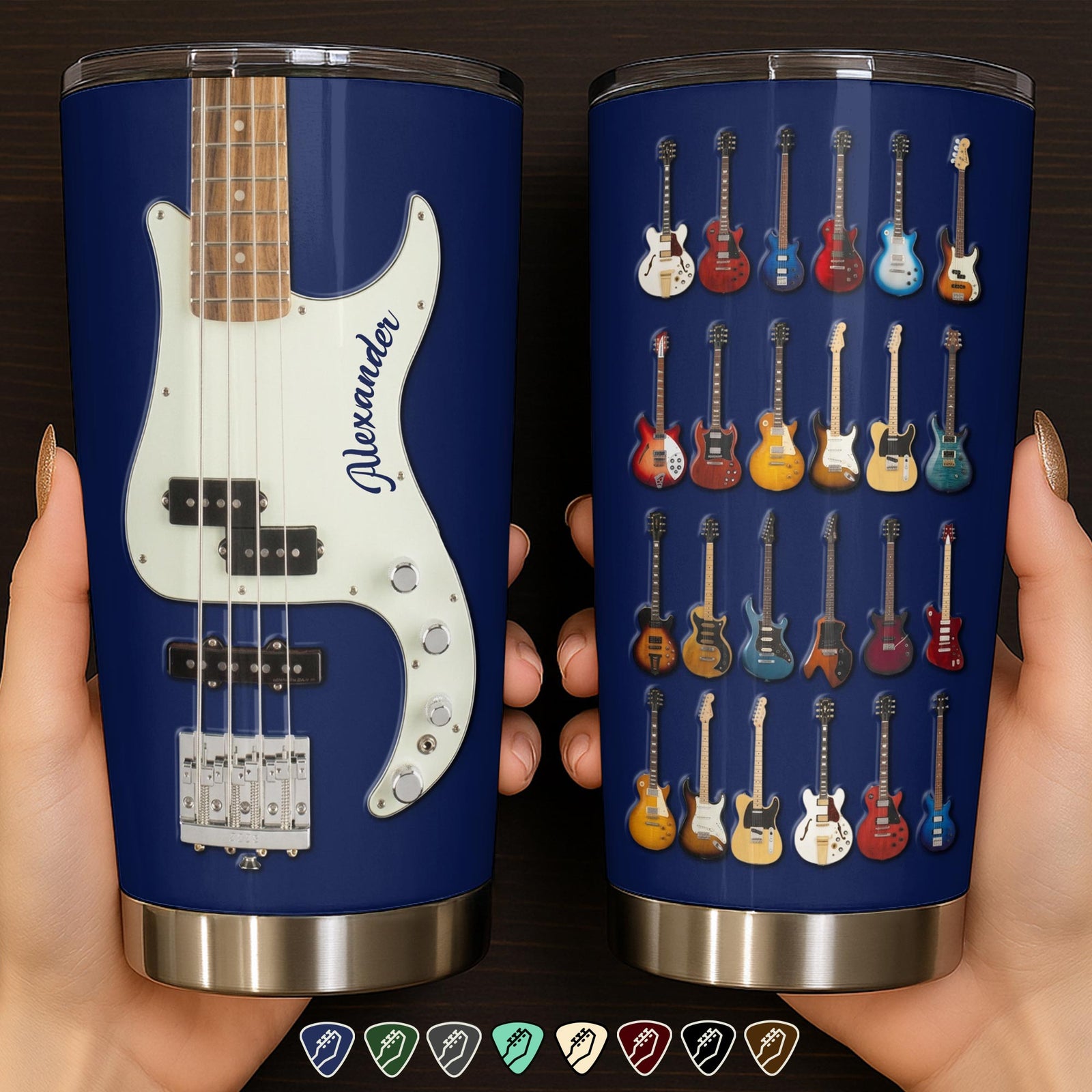 A Passion For Music, Personalized Stainless Steel Tumbler, Gift For Guitarists