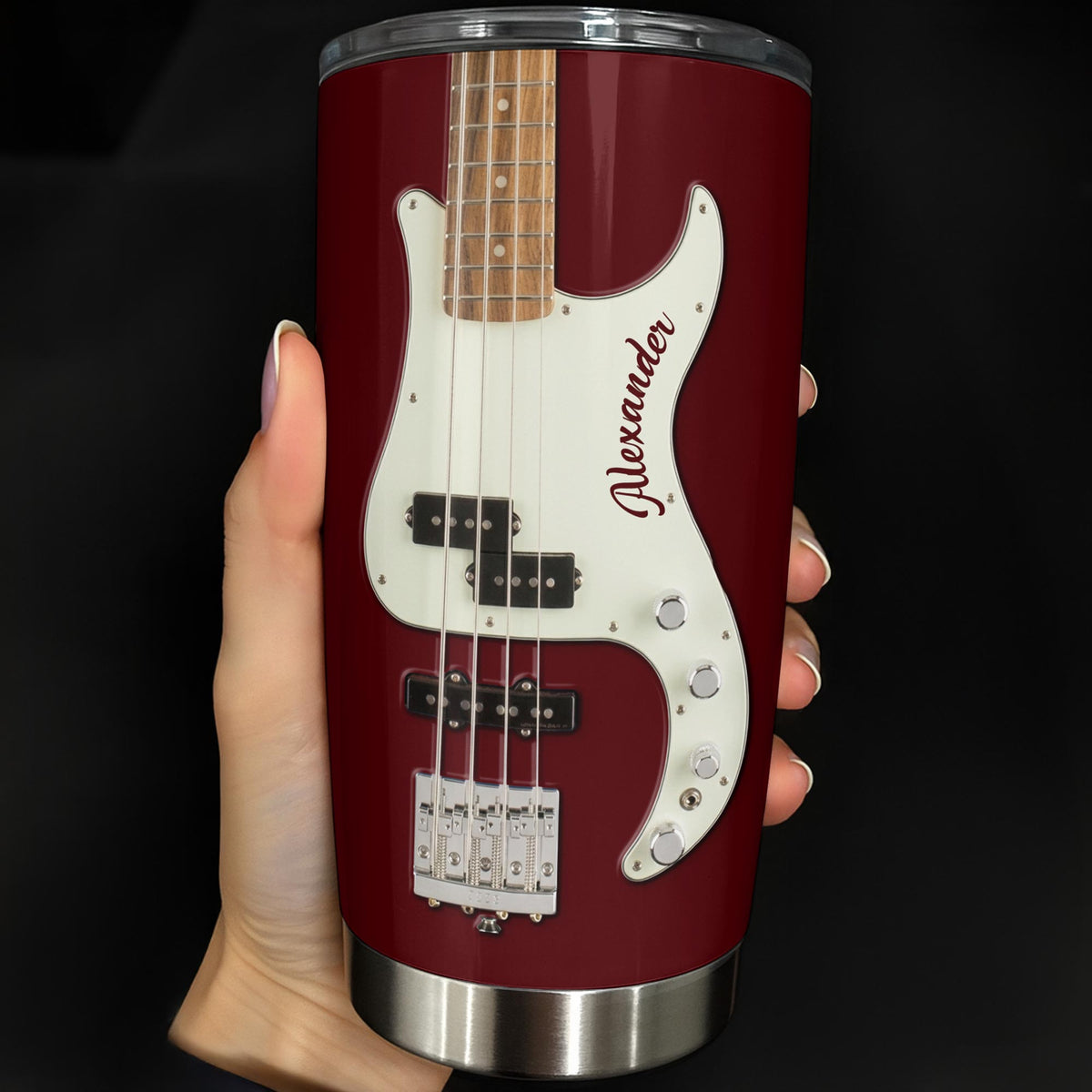 A Passion For Music, Personalized Stainless Steel Tumbler, Gift For Guitarists