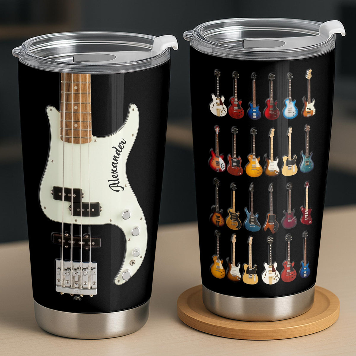 A Passion For Music, Personalized Stainless Steel Tumbler, Gift For Guitarists