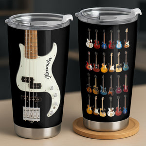 A Passion For Music, Personalized Stainless Steel Tumbler, Gift For Guitarists