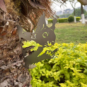 Peeping middle finger squirrel metal sign, squirrel garden metal, outdoor metal art