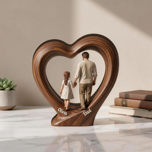 Personalized Dad And Kids Wooden Plaque - Gift For Father