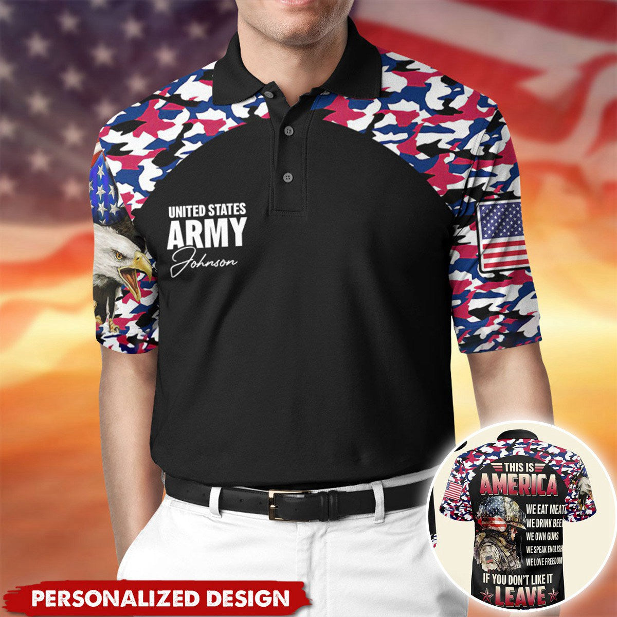 Pround Of Veteran/Soldier/Army-Personalized 3D Polo Shirt