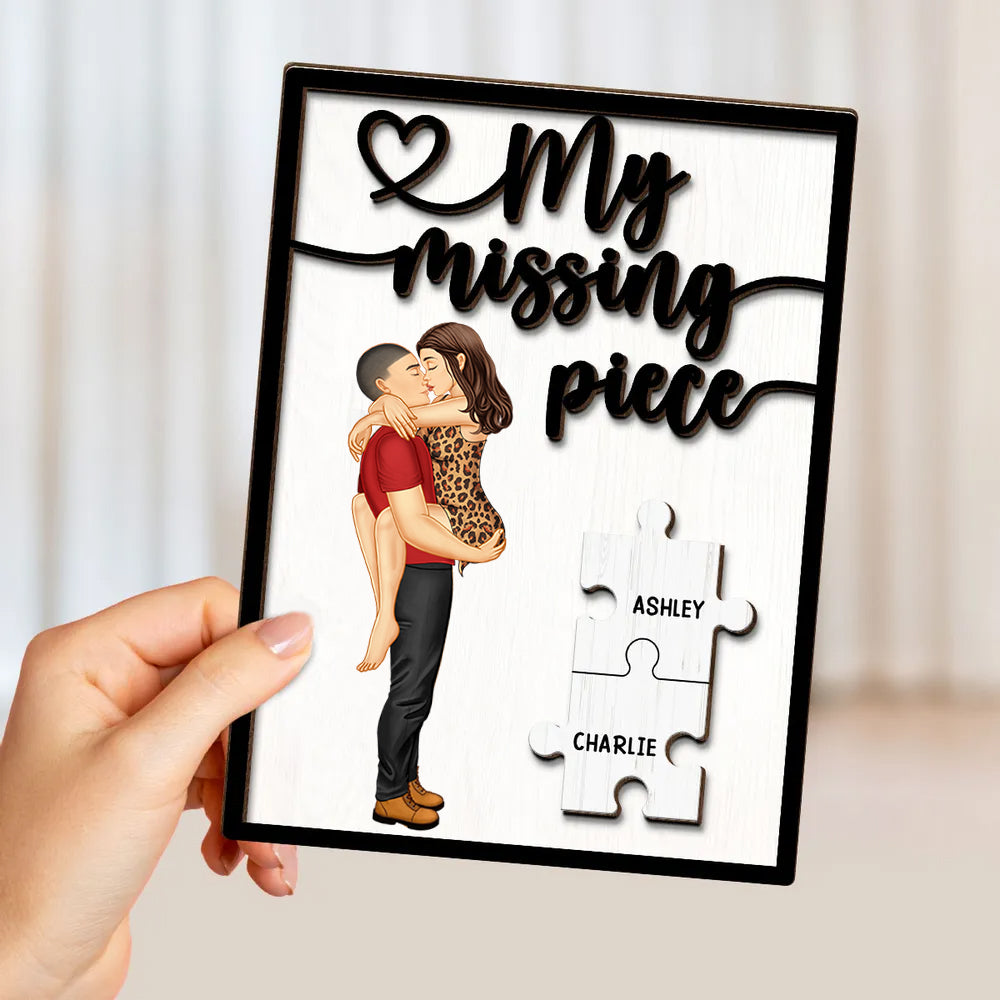 My Missing Piece - Personalized 2-Layer Wooden Plaque - V2