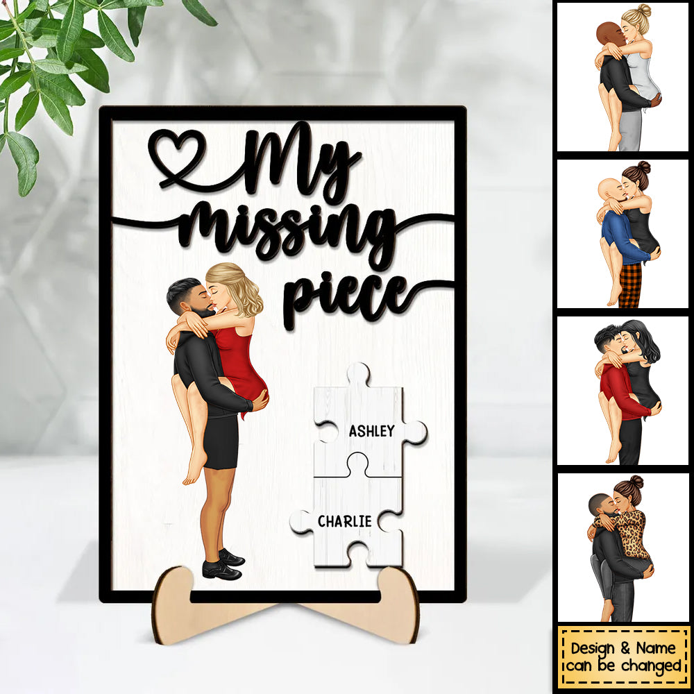 My Missing Piece - Personalized 2-Layer Wooden Plaque - V2