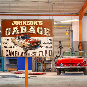 Personalized Auto Mechanic Garage I Can Fix Anything Customized Classic Metal Signs