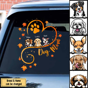 Dog Mom Heart Line Personalized Decal, DIY Gift For Pet Lovers