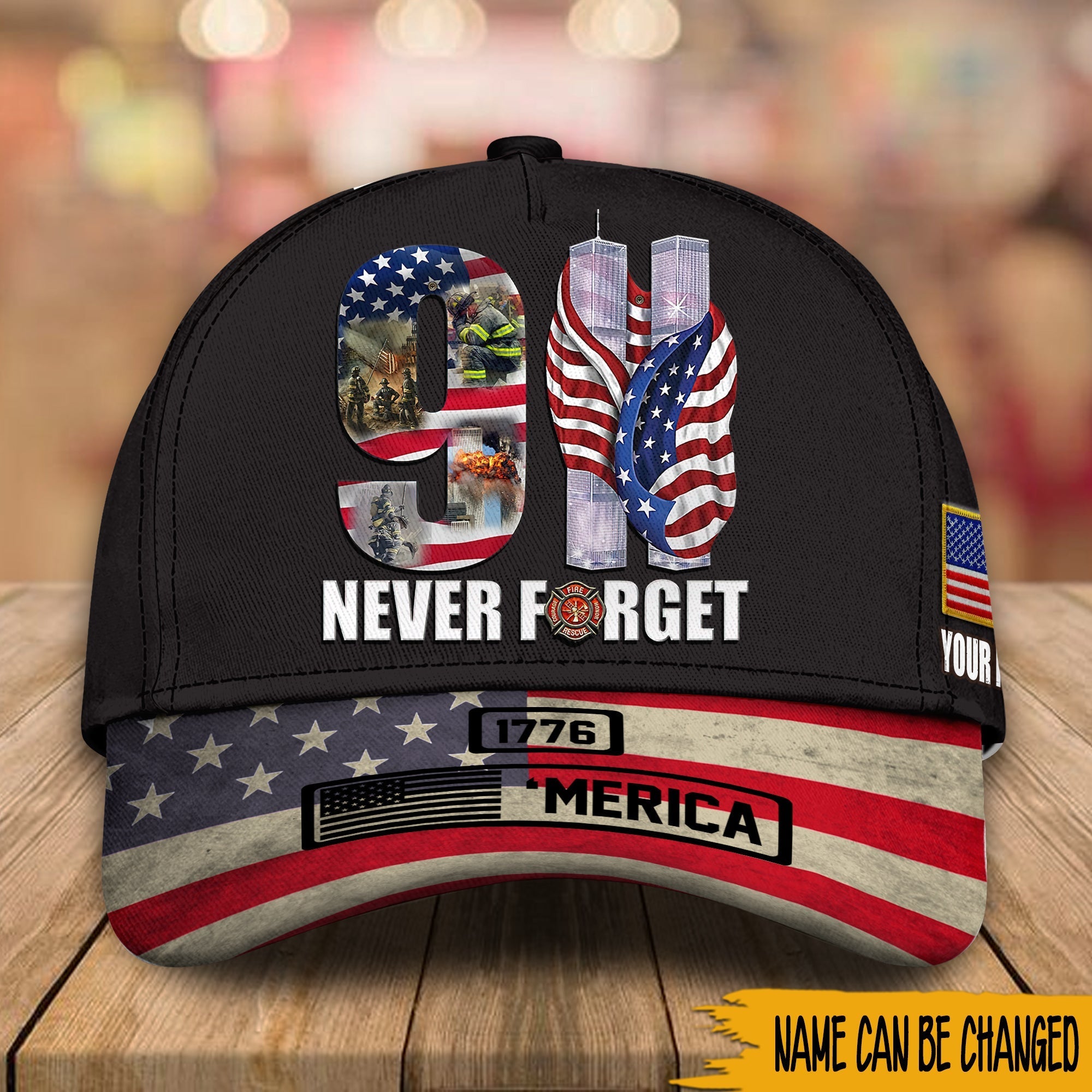 Firefighter Custom Cap 9-11 Never Forget Personalized Gift