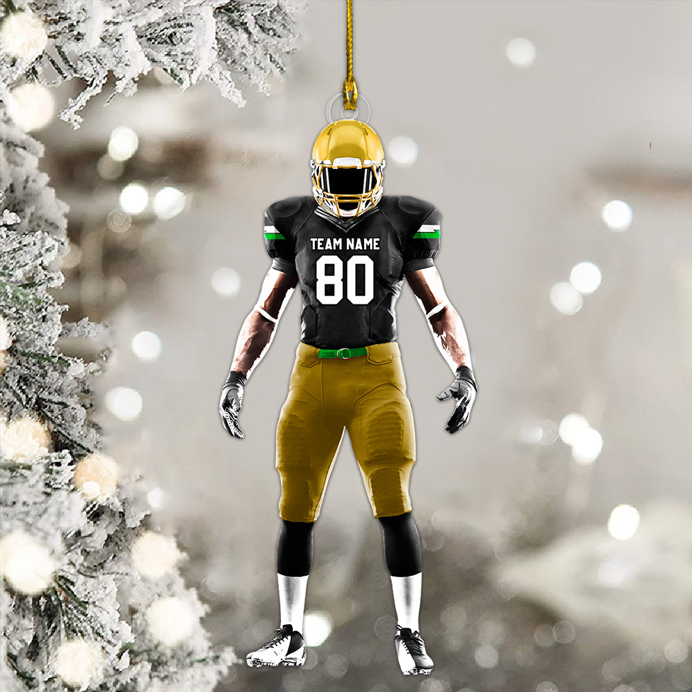 Personalized Ornament American Football Acrylic Ornament 2 Sides Christmas Ornament For Football Player Football