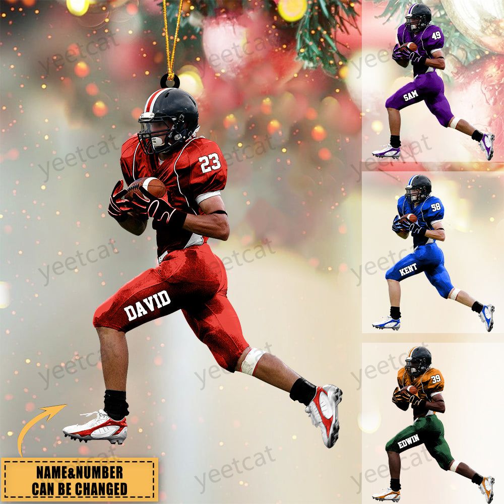 Custom Personalized American Football Christmas Ornament, Gift For Football Lovers