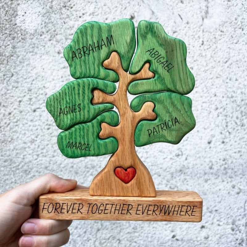 Personalized Family Tree Wooden Art Puzzle, Gift For Family