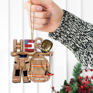 Personalized Firefighter Armor Firefighter Is My Hero Shaped Acrylic Ornament