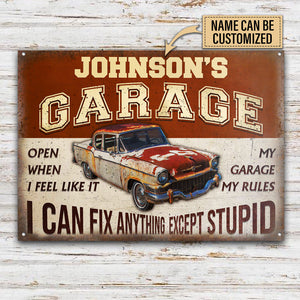 Personalized Auto Mechanic Garage I Can Fix Anything Customized Classic Metal Signs