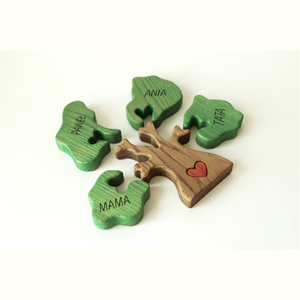Personalized Family Tree Wooden Art Puzzle, Gift For Family