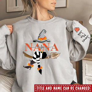 Personalized Grandma Life Witch With Grandkids Halloween Sweatshirt