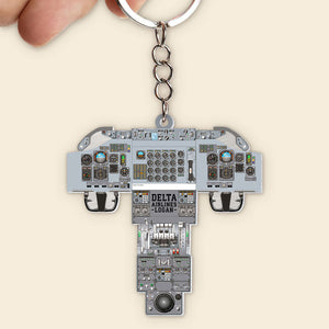 Personalized Airplane Cockpit Keychain, Gift For Airplane Lovers