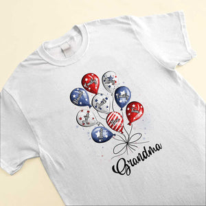 Grandma Auntie Mom Little Balloon Kids American Flag Pattern Personalized Shirt