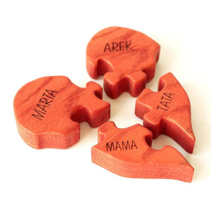 New Release - Personalized Heart Family Wooden Art Puzzle, Gift For Family