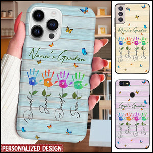 Grandma's Garden Hand Prints Flower Personalized Phone case