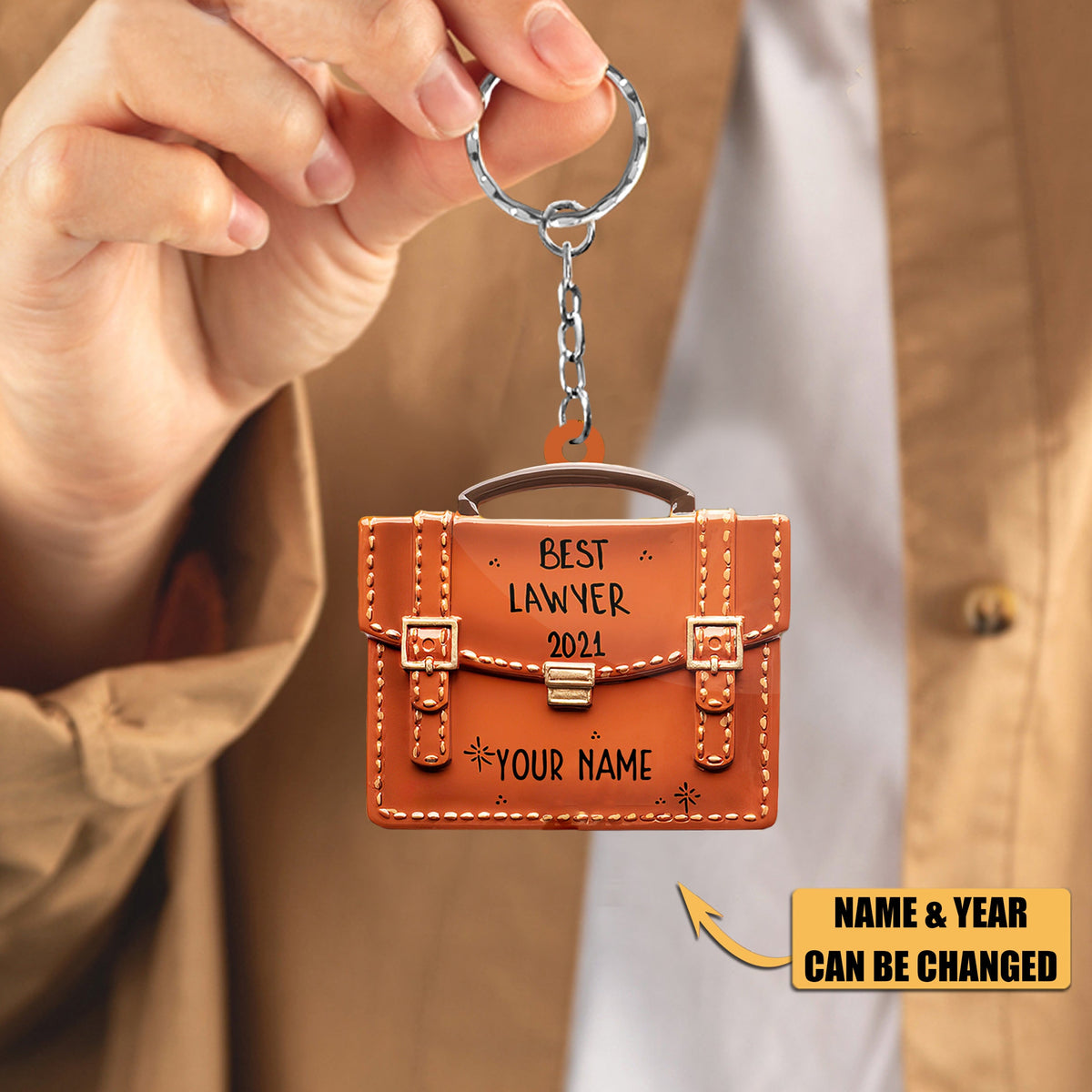 Personalized Best Lawyer Briefcase Acrylic Keychain, Gift for Lawyer - Judge - Future Attorney