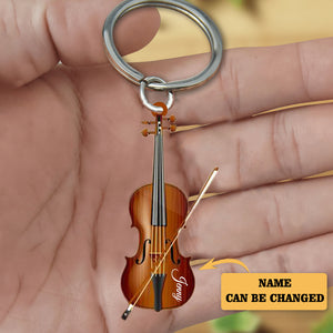 Personalized Violin Acrylic Keychain-Great Gift Idea For Musical Instrument Lover