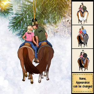 Personalized Acrylic Ornament For Horse Couples, Horseback Riding Lovers