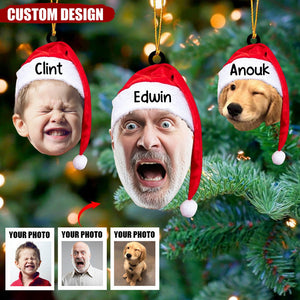 Personalized Photo Ornament, Funny Christmas Ornament, Custom Face Picture Ornament, Acrylic Pet Ornament, Christmas Decor, Holiday Gifts