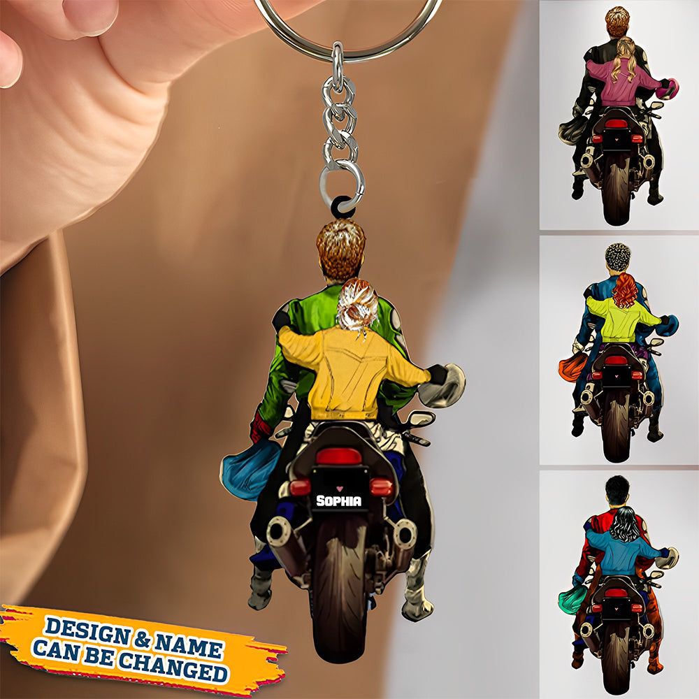 Personalized Biker Gift For Daughter/Granddaughter Acrylic Keychain