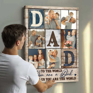 Dad Photo Collage Canvas Poster, Personalized Gifts For Dad-Birthday Gift