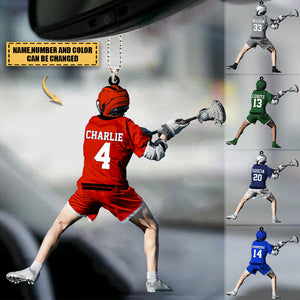 Personalized Lacrosse Players Acrylic Car Hanging Ornament-Gift for Lacrosse Lovers