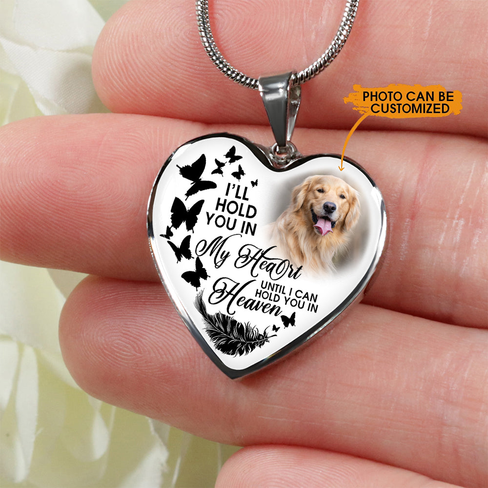 Personalized Memorial Heart Necklace I Will Hold In My Heart