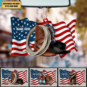American Cowgirl/Cowboy Boots And Hat Personalized Ornament
