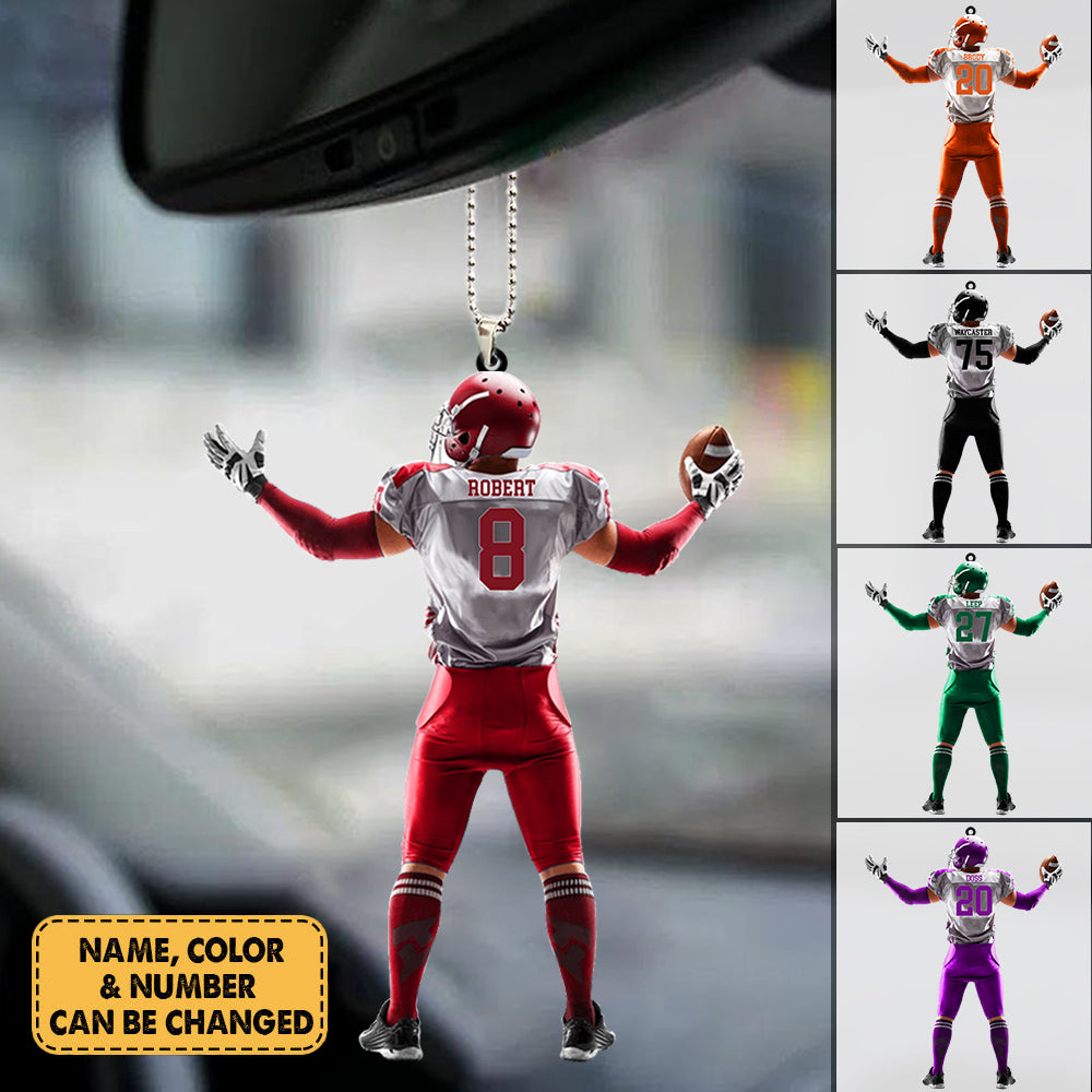 Personalized American Football Car Hanging Ornament-Great Gift Idea For Football Player/Lover