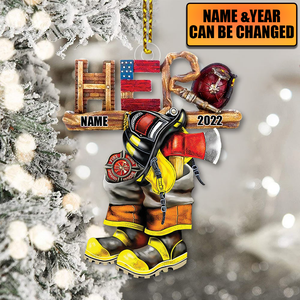 Personalized Hero Firefighter Christmas Ornament