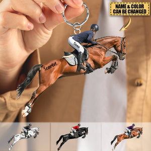 Personalized Female/Girl Equestrian Acrylic Keychain - Gift Idea For Horse Lover