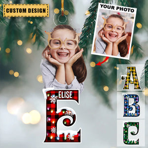 Christmas Kid - Personalized Custom Photo Mica Ornament - Christmas Gift For Kid, Family Members