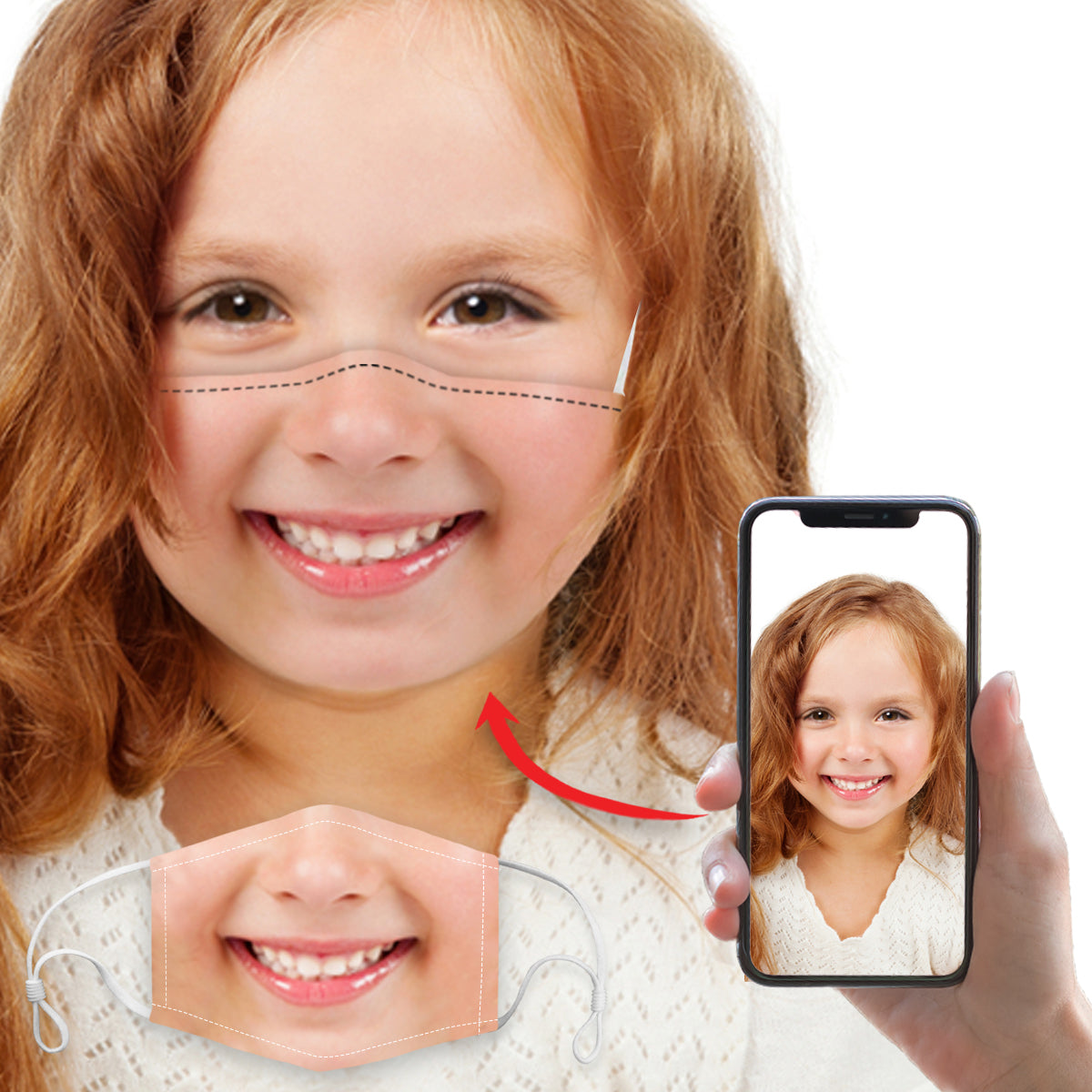 Custom Smiling Mouth Mask - Personalized Mask