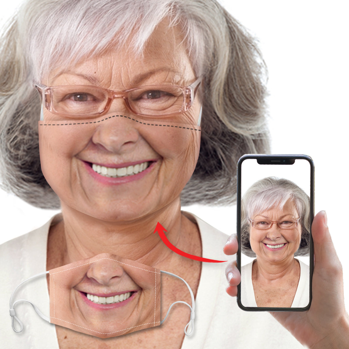 Custom Smiling Mouth Mask - Personalized Mask