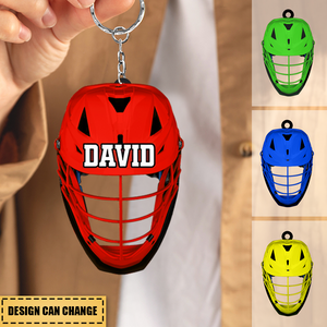 Lacrosse Helmet Personalized Acrylic Keychain