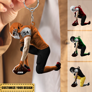 Personalized Football Acrylic Keychian, Gift For Football Fans