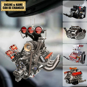 Drag Racing Hot Rod V8 Engine, Custom Drag Racing Car Hanging Ornament, Gift For Racing Lovers