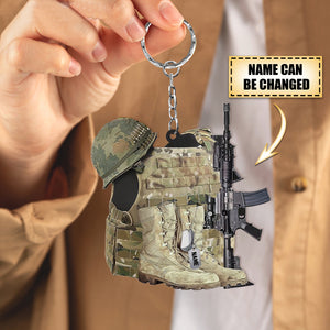 Personalized Military Uniform Acrylic Keychain