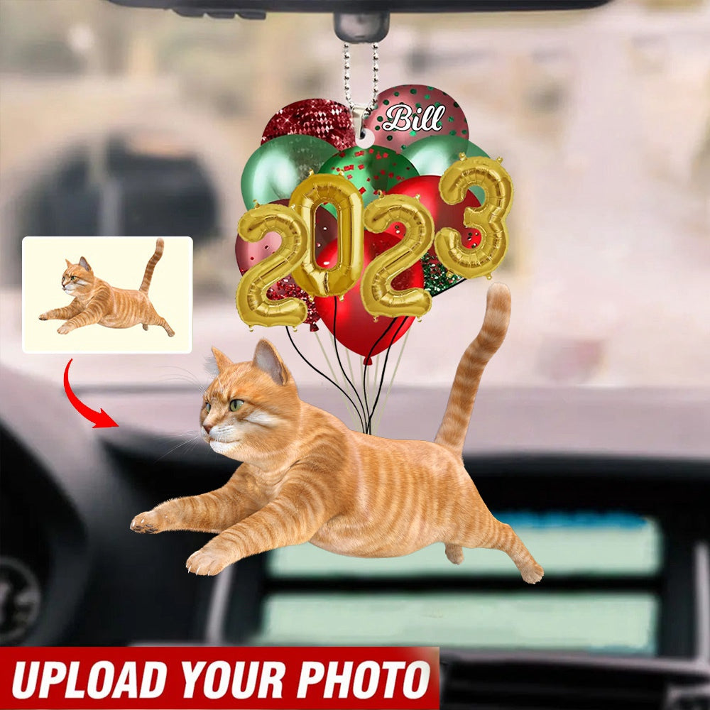 Personalized Upload Your Dog Photo Dog Hanging Balloons Acrylic Car Ornament