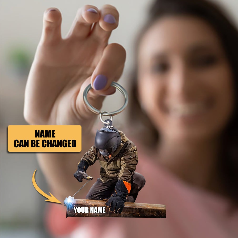 Personalized Welder/Welding Flat Acrylic Keychain