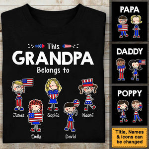 Gift For Grandpa With Kids This Grandpa Belongs To Shirt