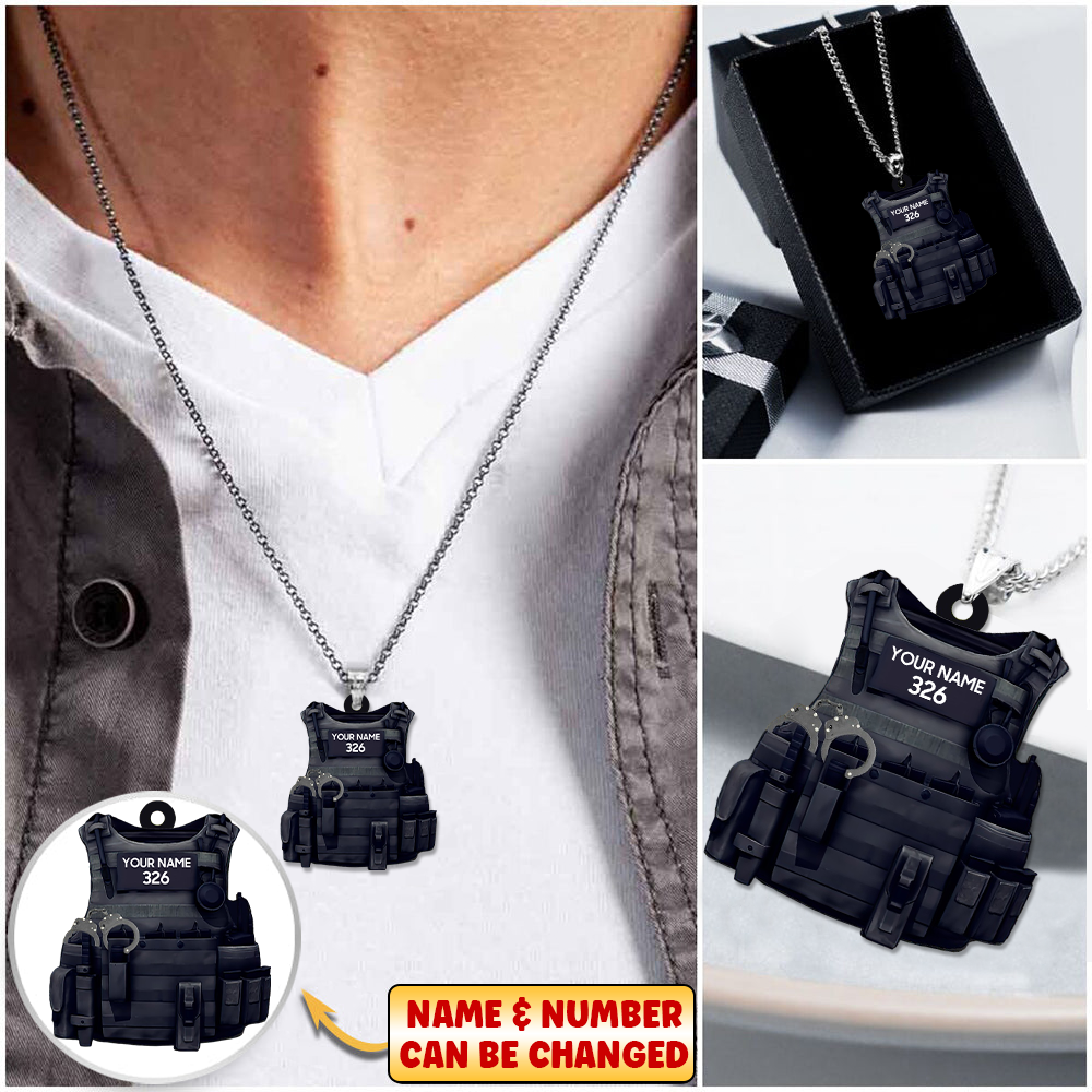 Personalized Police Stainless Steel Necklace-Great Gift Idea For Policeman And Policewoman